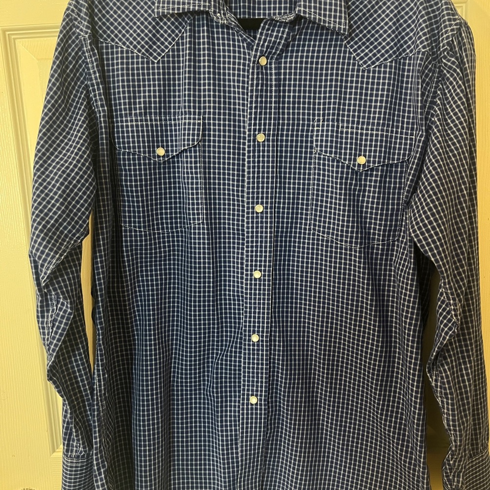 Panhandle Slim Blue Casual Button Down Shirt